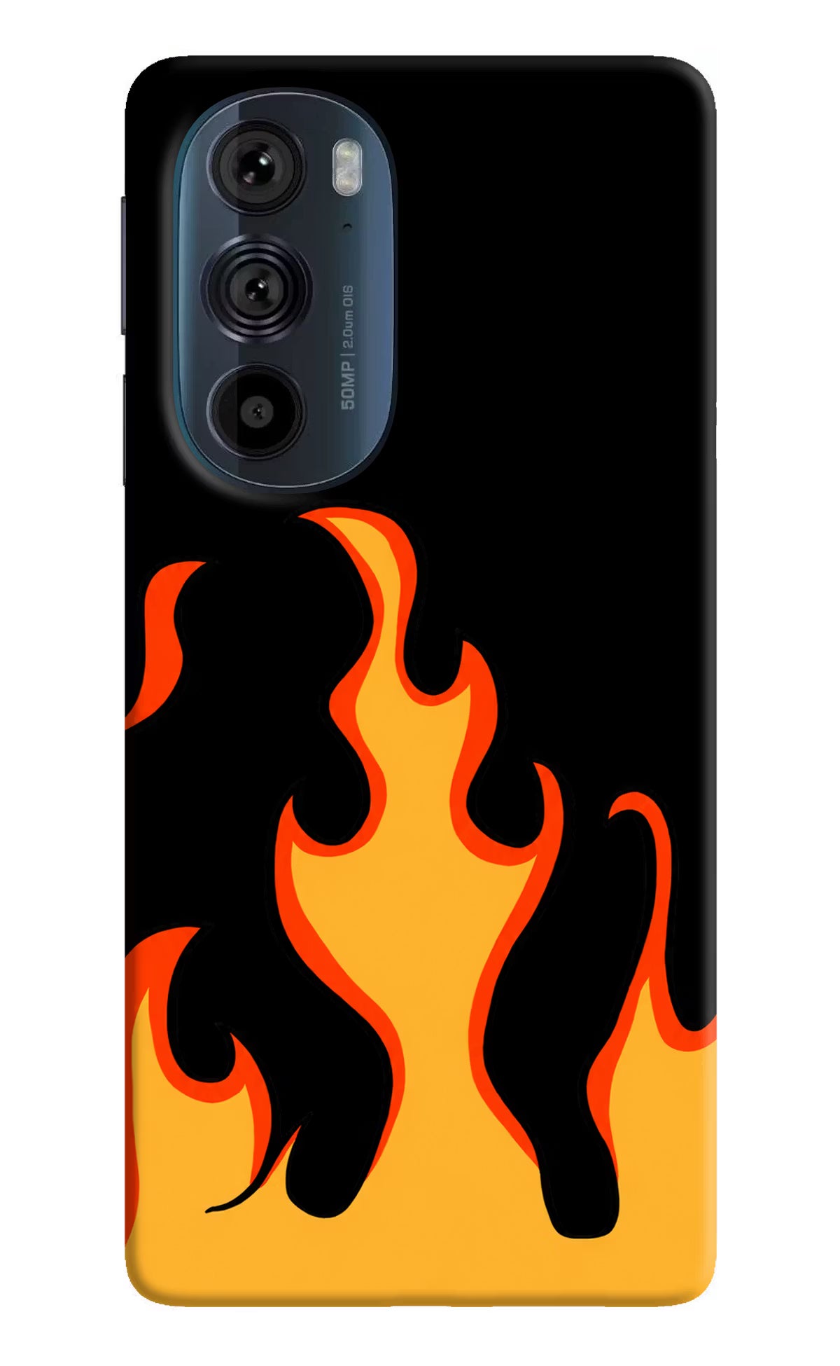 Fired Up – Black Moto Edge 30 Pro Hard Case Back Cover by Casekaro