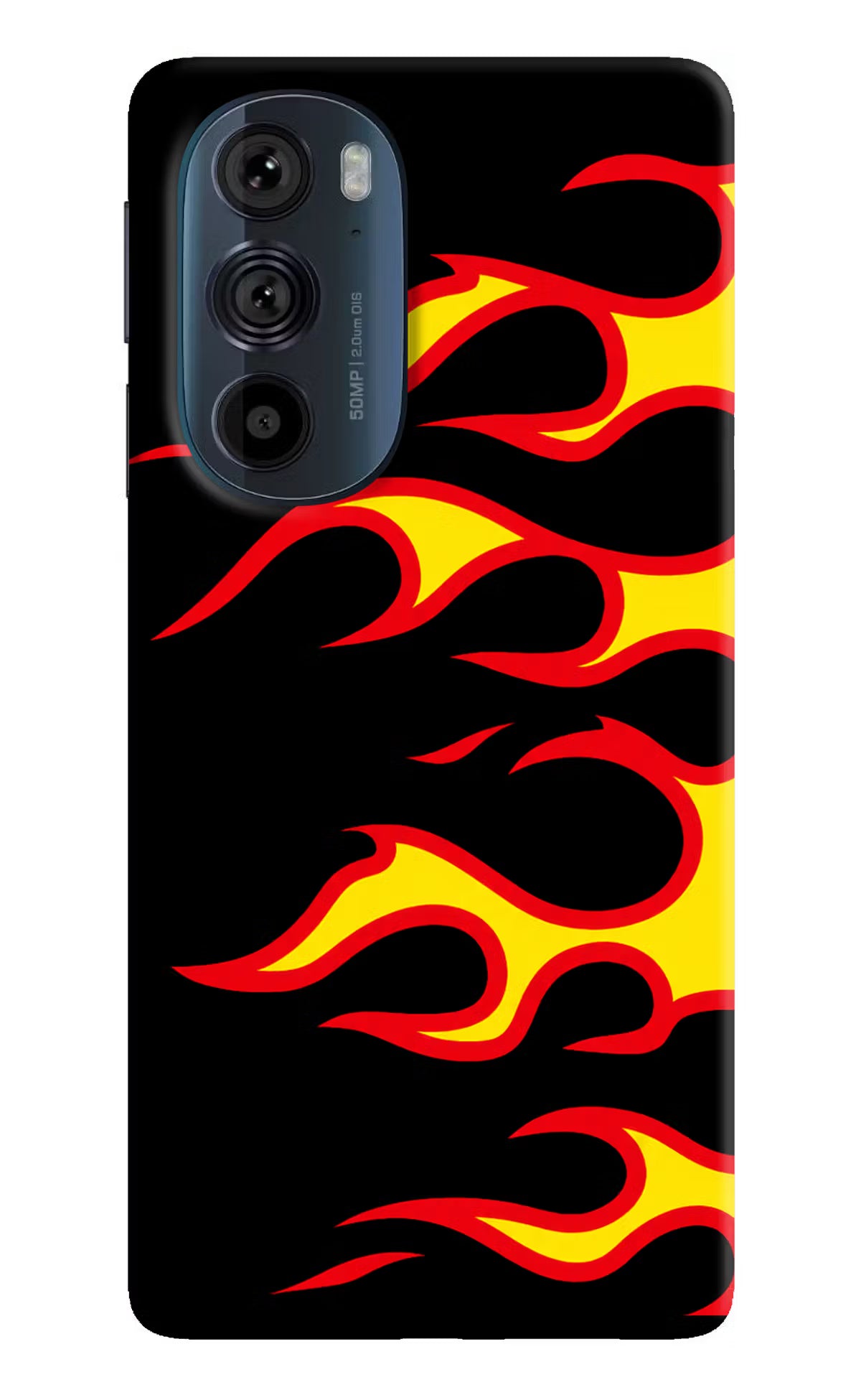 Side Sweep Flames Moto Edge 30 Pro Hard Case Back Cover by Casekaro