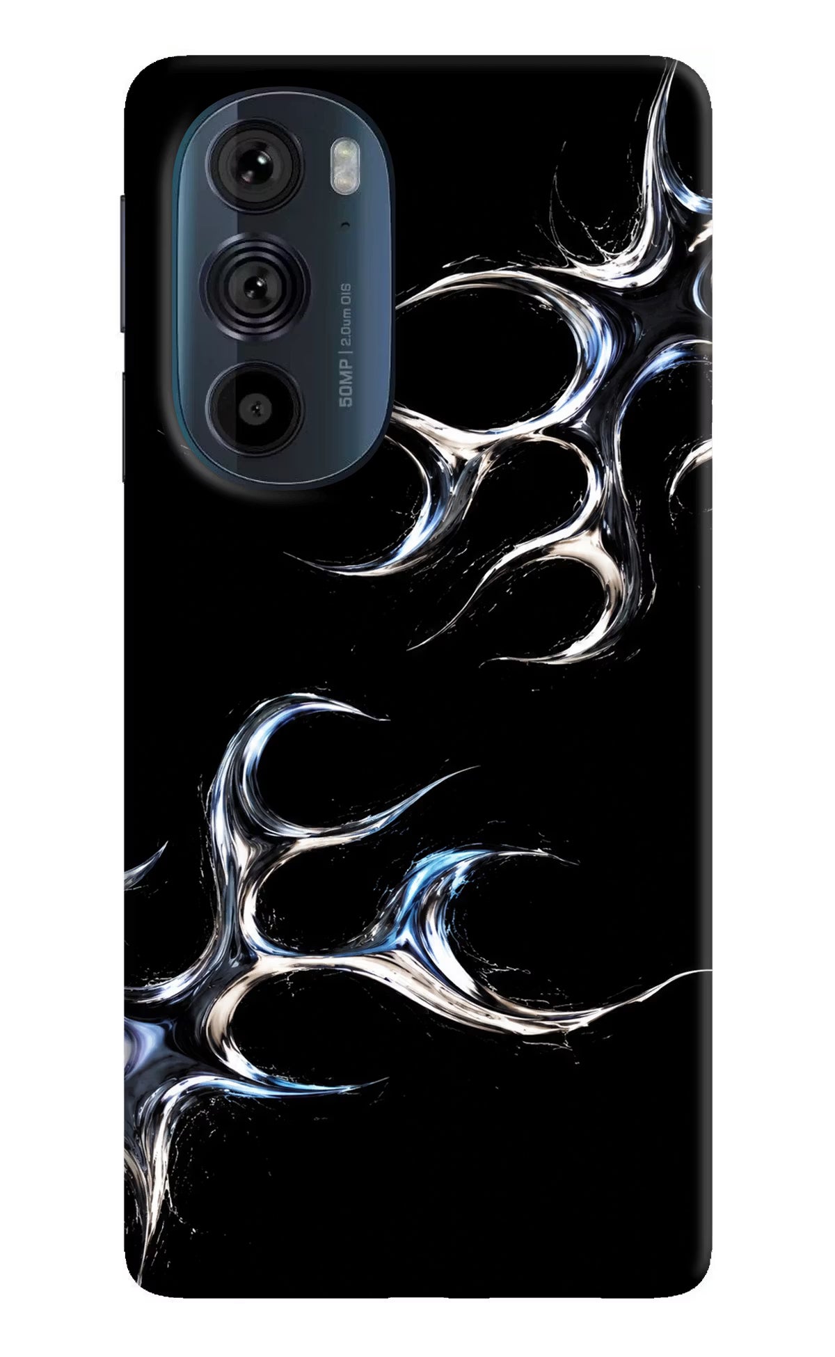 Chrome Tribal Moto Edge 30 Pro Hard Case Back Cover by Casekaro