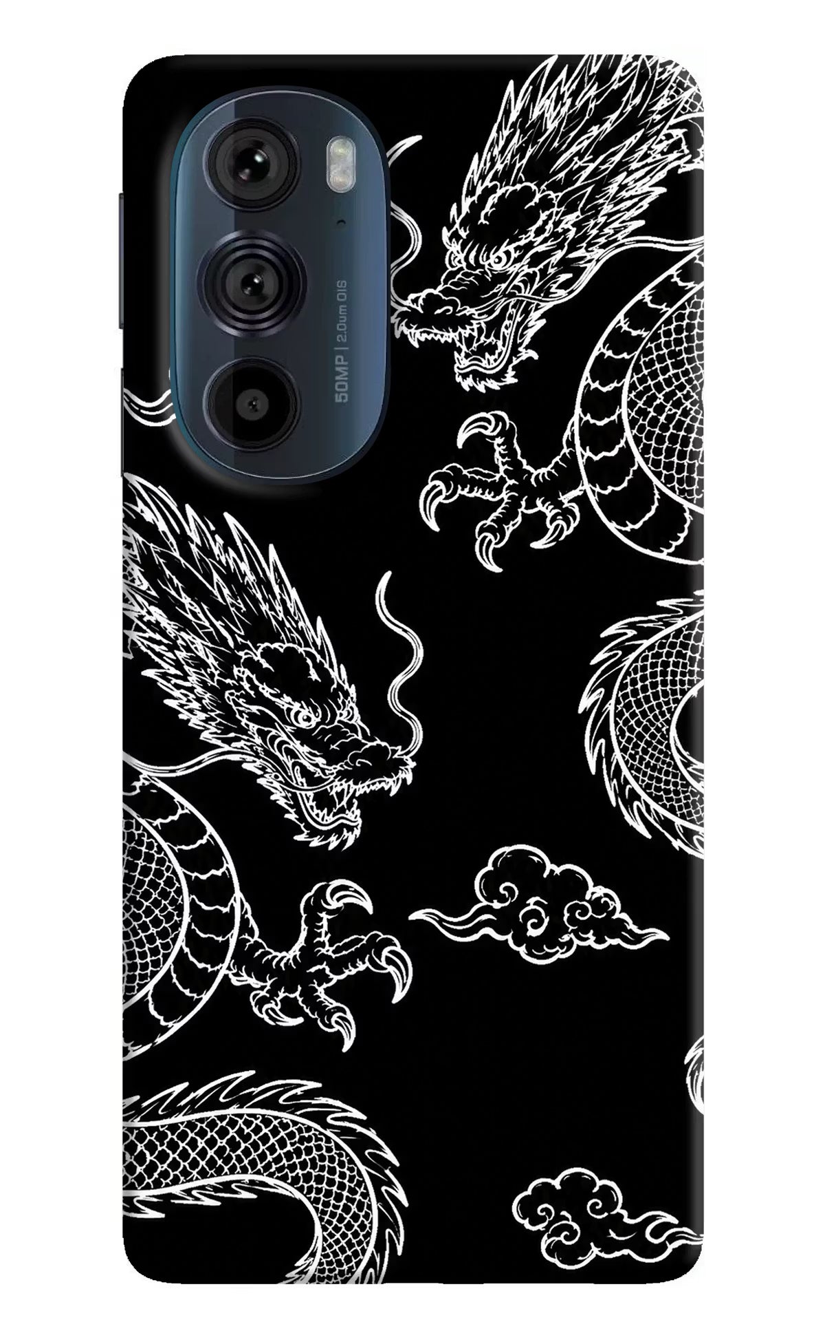 Twin Dragons Moto Edge 30 Pro Hard Case Back Cover by Casekaro