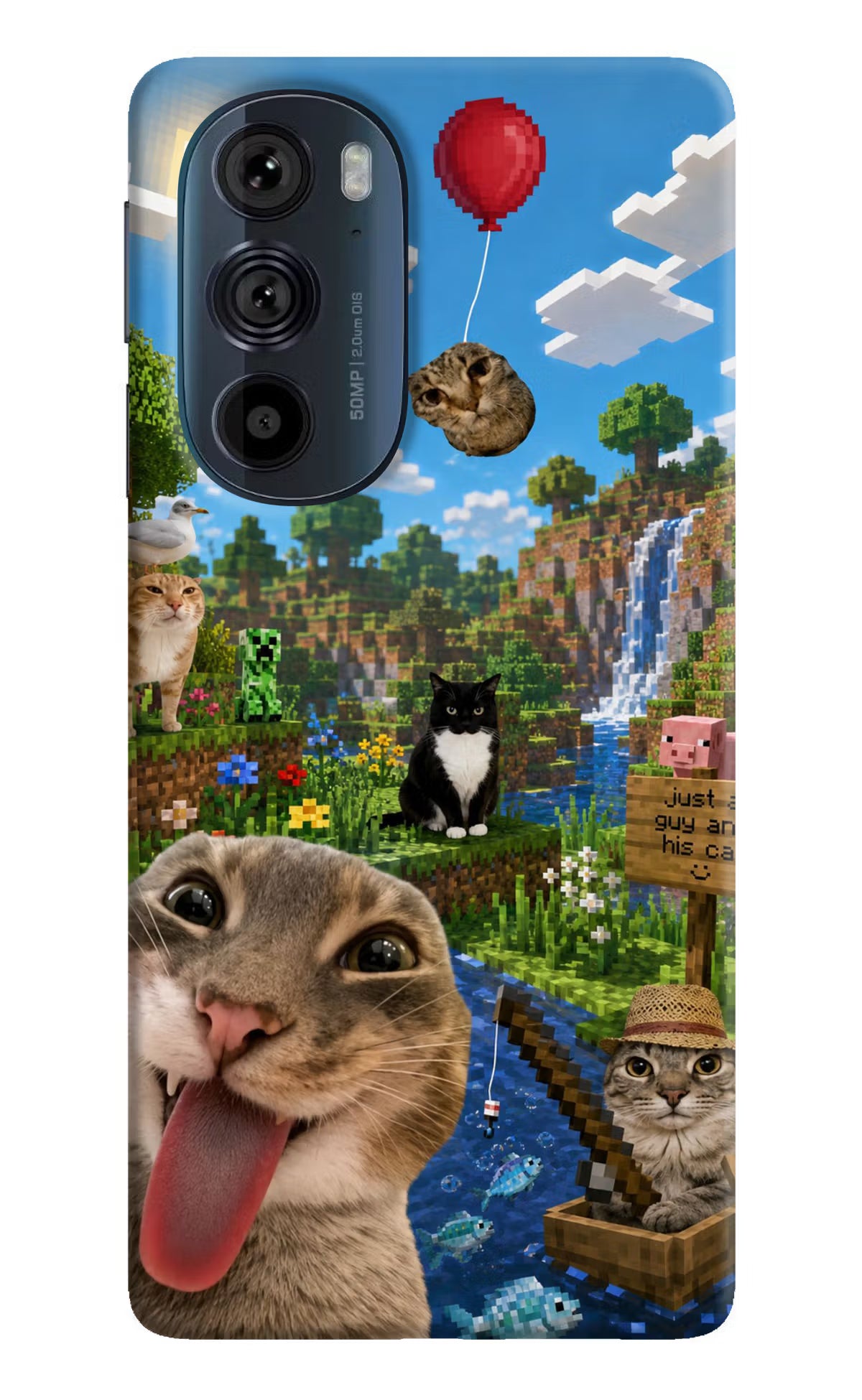 Minecraft Cat Chaos Moto Edge 30 Pro Back Cover