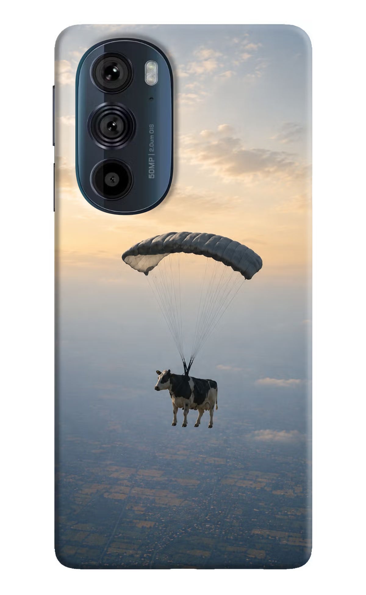 Skydiving Cow Moto Edge 30 Pro Back Cover