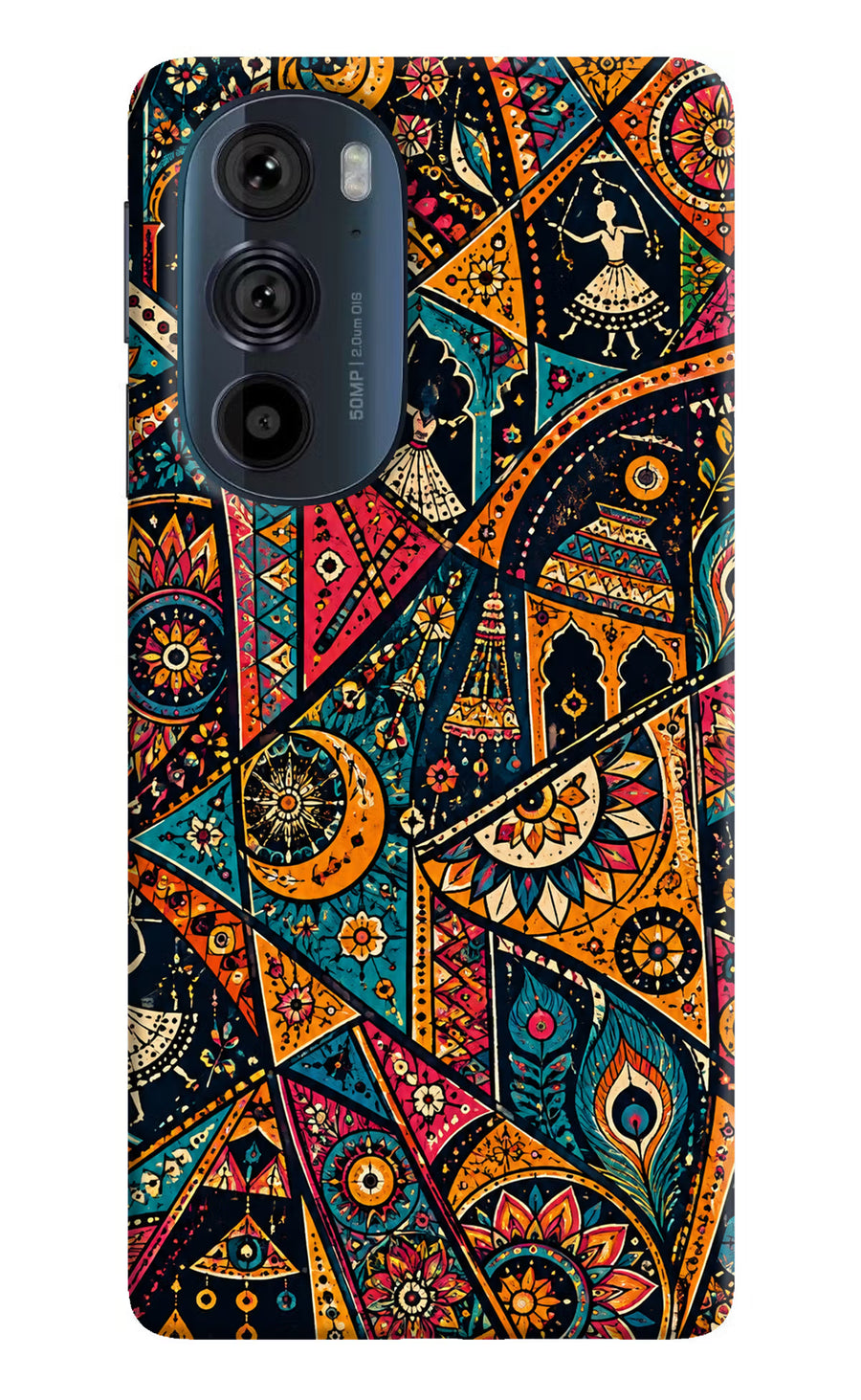 Folk Print Moto Edge 30 Pro Back Cover, Hard case