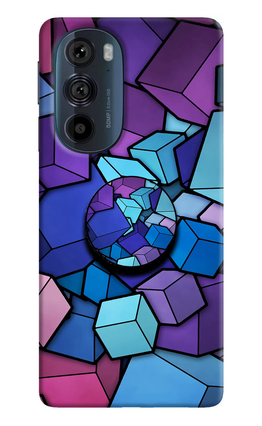 Cubic Abstract Moto Edge 30 Pro Pop Case, Hard case