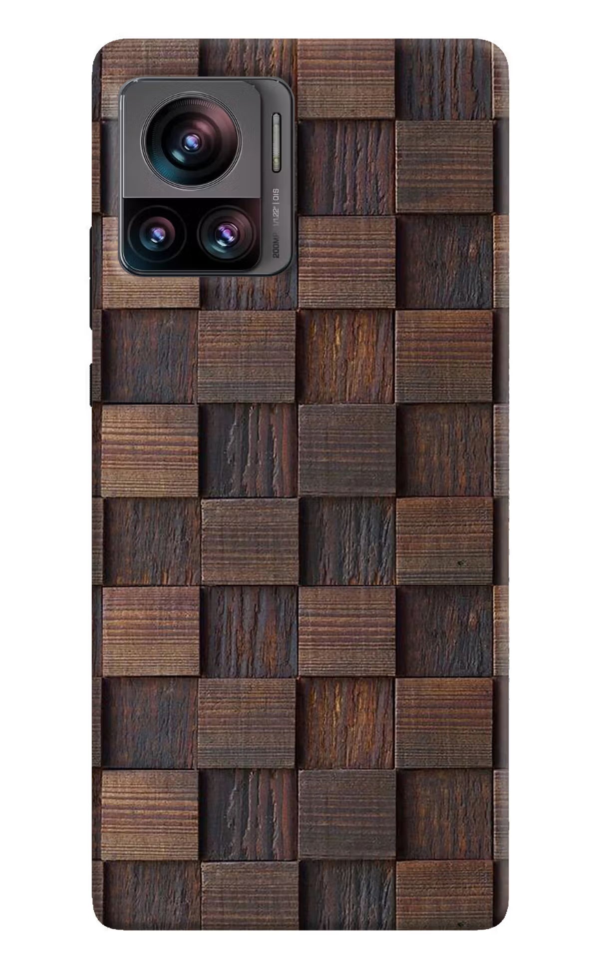 Wooden Cube Design Moto Edge 30 Ultra Hard Case Back Cover by Casekaro