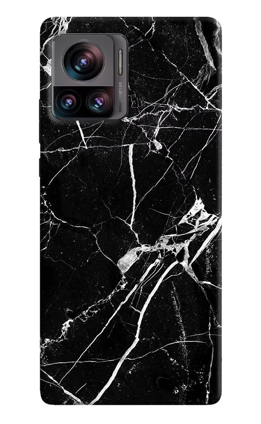 Black Marble Pattern Moto Edge 30 Ultra Hard Case Back Cover by Casekaro