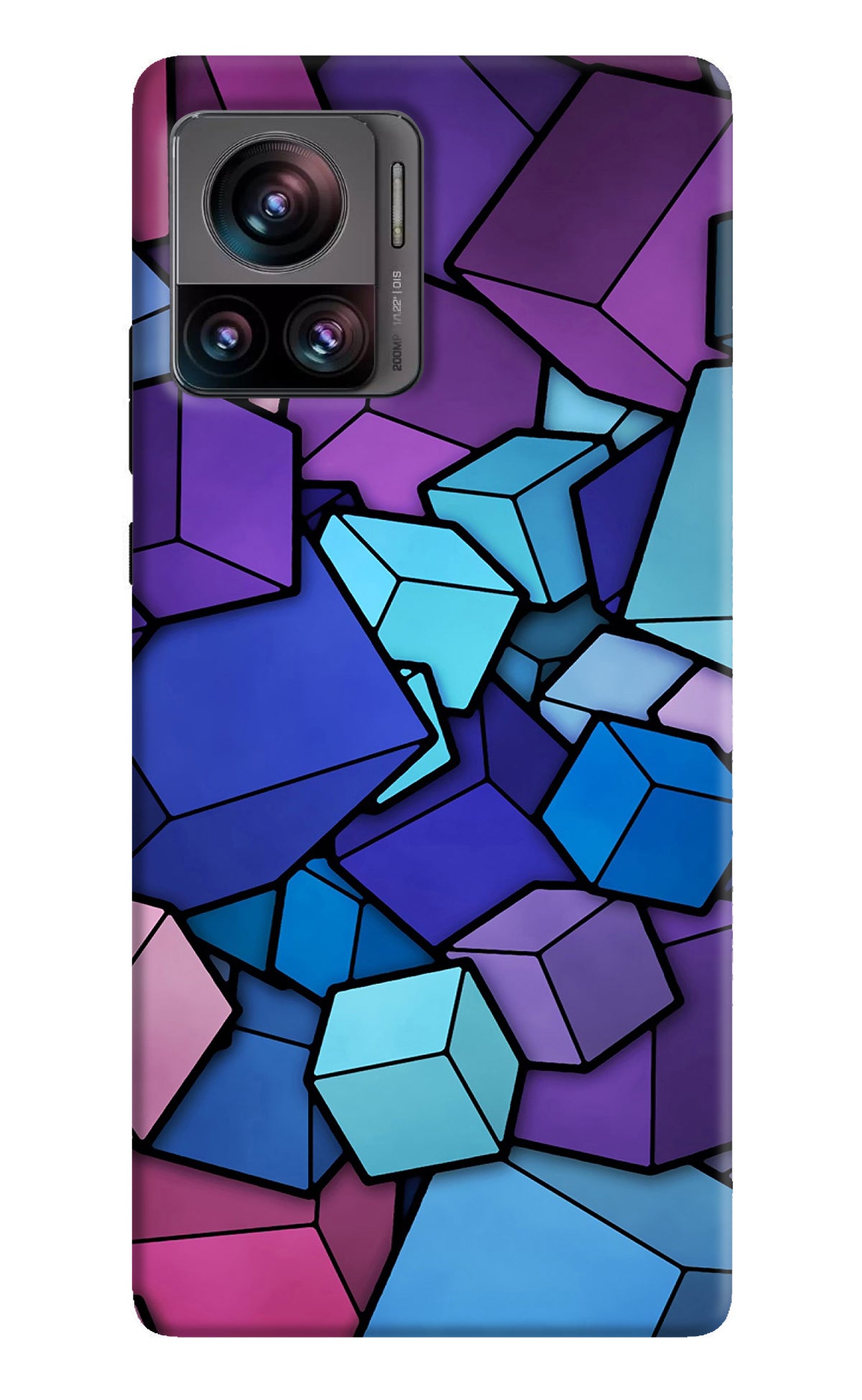 Cubic Abstract Moto Edge 30 Ultra Back Cover