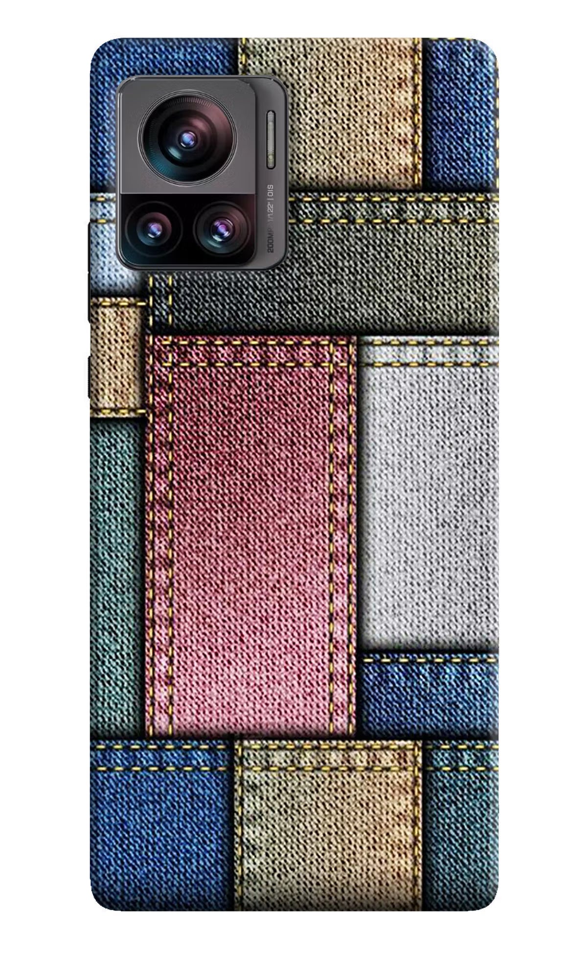 Multicolor Jeans Moto Edge 30 Ultra Hard Case Back Cover by Casekaro