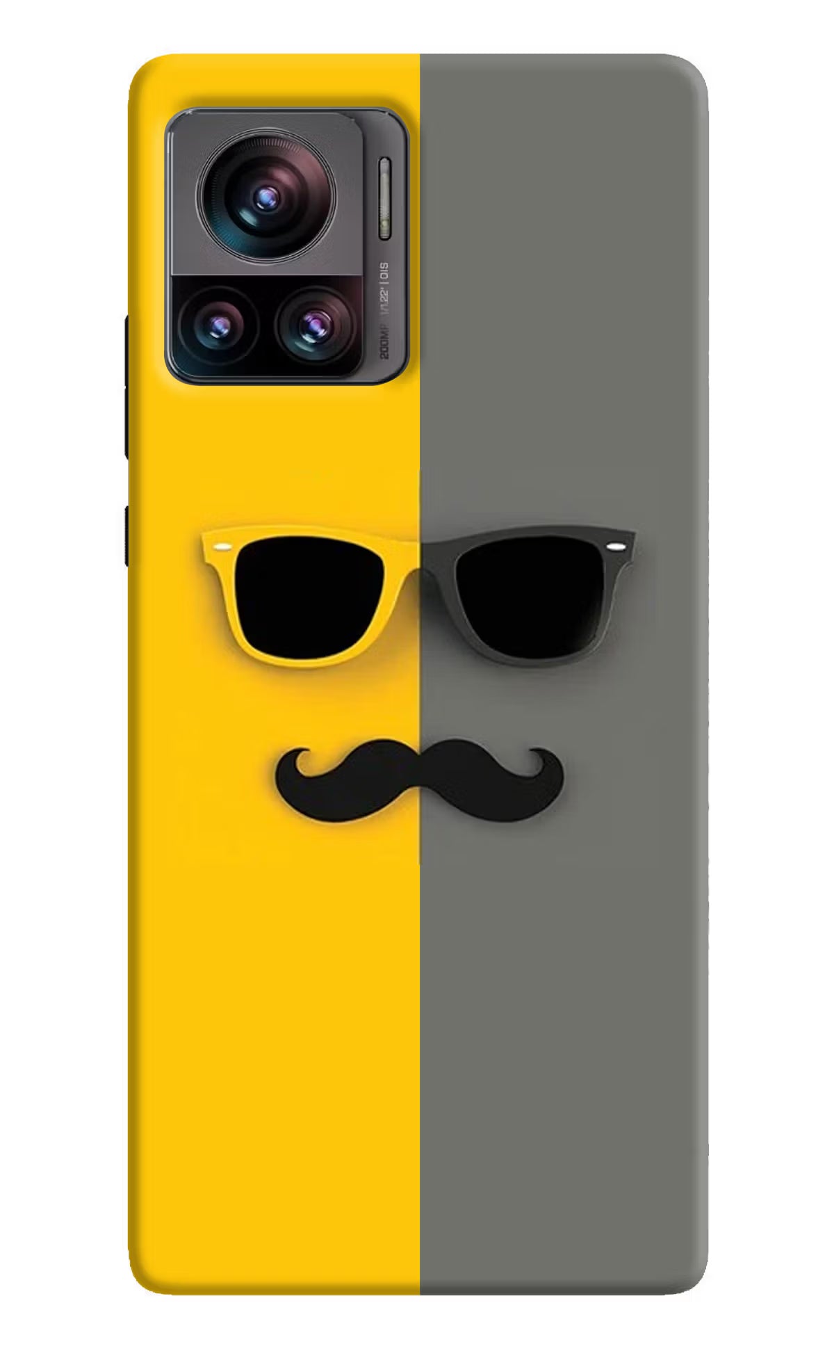 Sunglasses with Mustache Moto Edge 30 Ultra Hard Case Back Cover by Casekaro