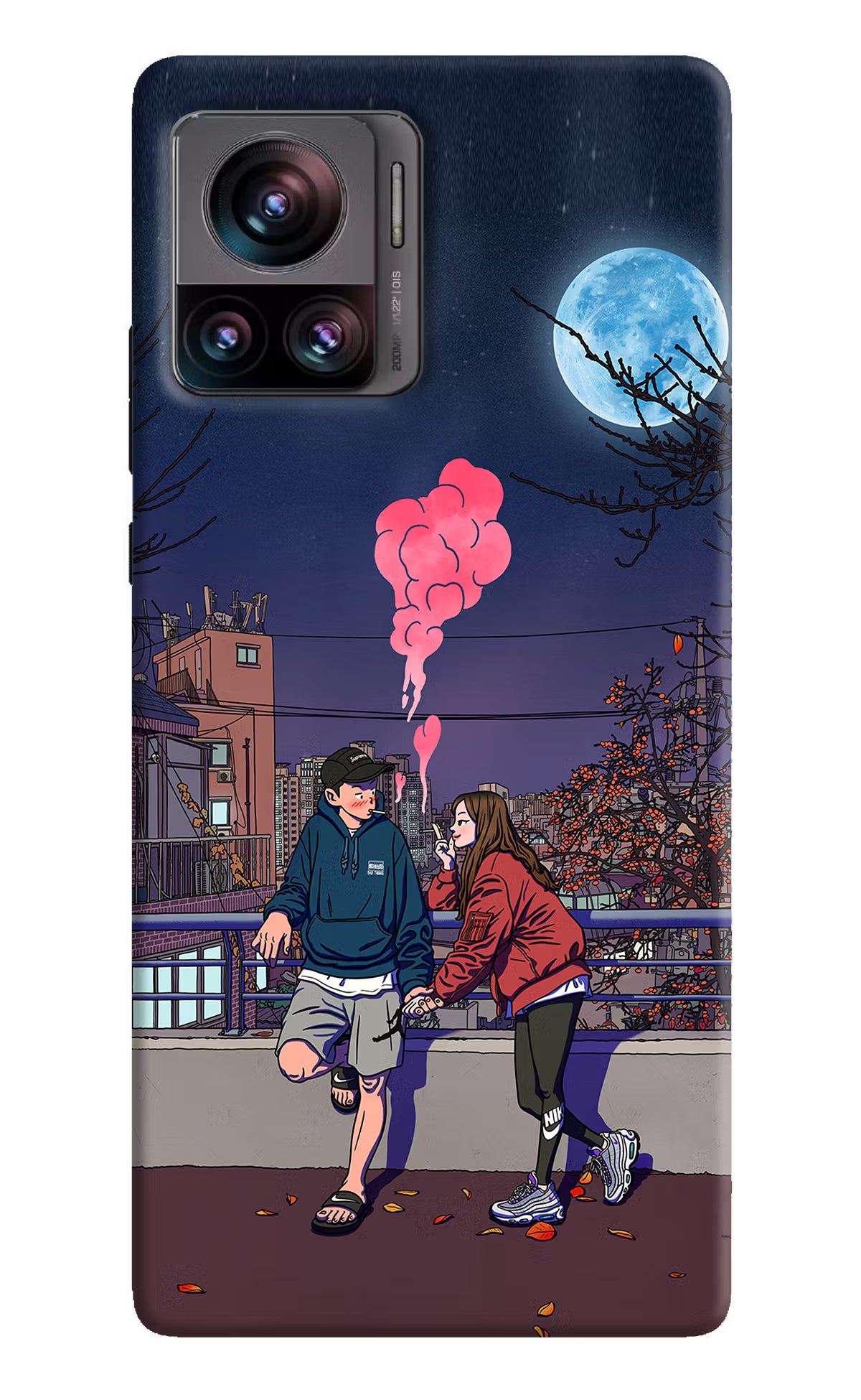 Chilling Couple Moto Edge 30 Ultra Hard Case Back Cover by Casekaro