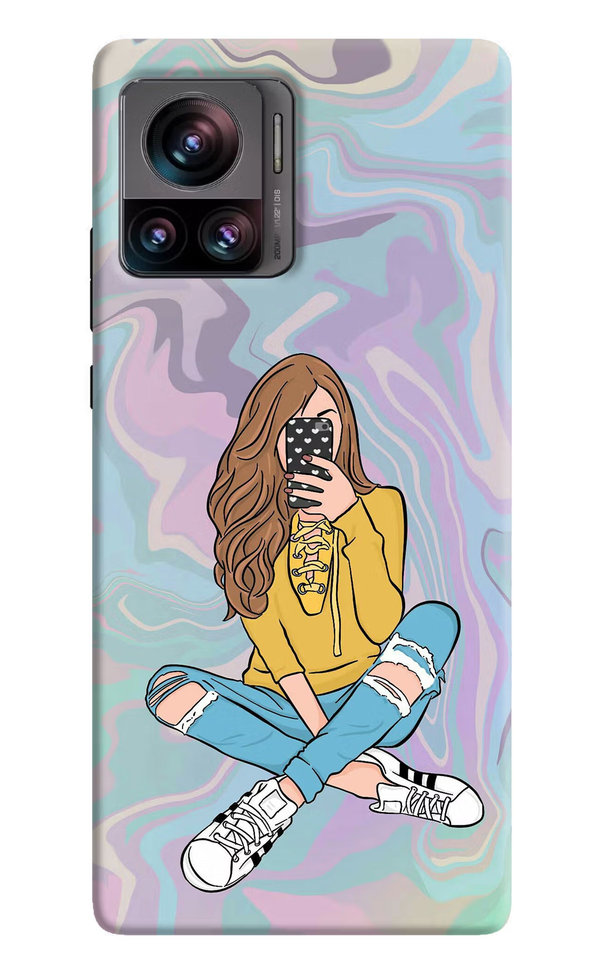Selfie Girl Moto Edge 30 Ultra Hard Case Back Cover by Casekaro