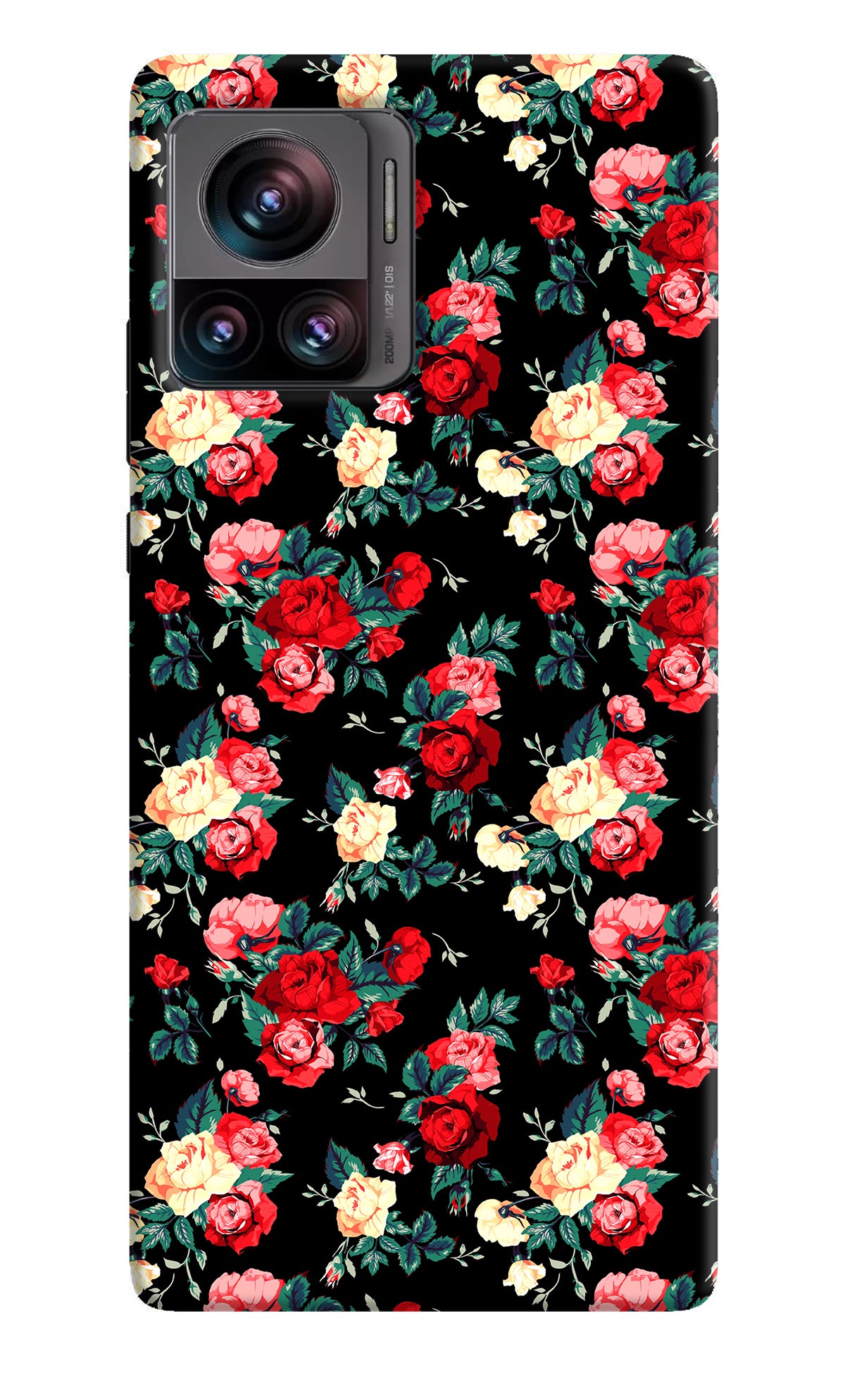 Rose Pattern Moto Edge 30 Ultra Back Cover