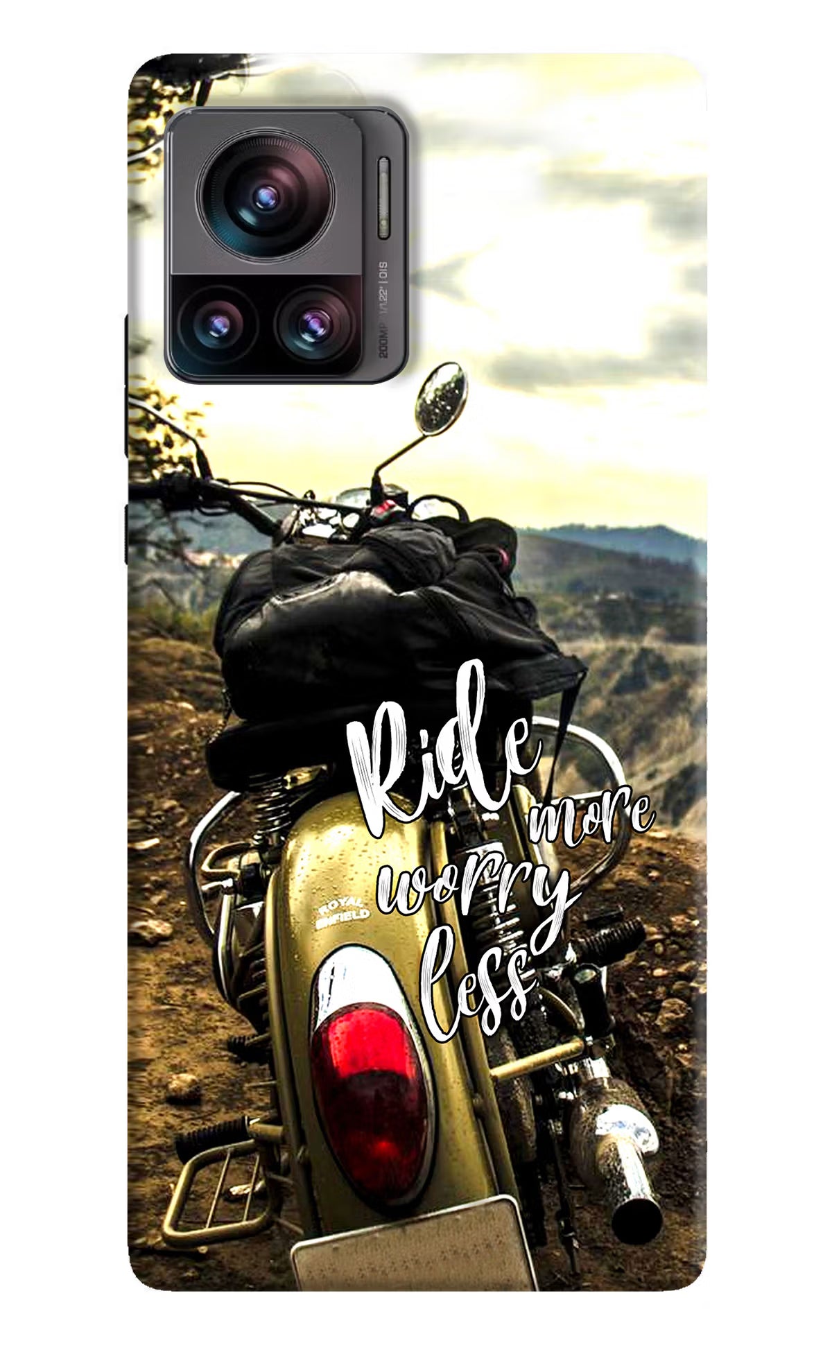 Ride More Worry Less Moto Edge 30 Ultra Hard Case Back Cover by Casekaro