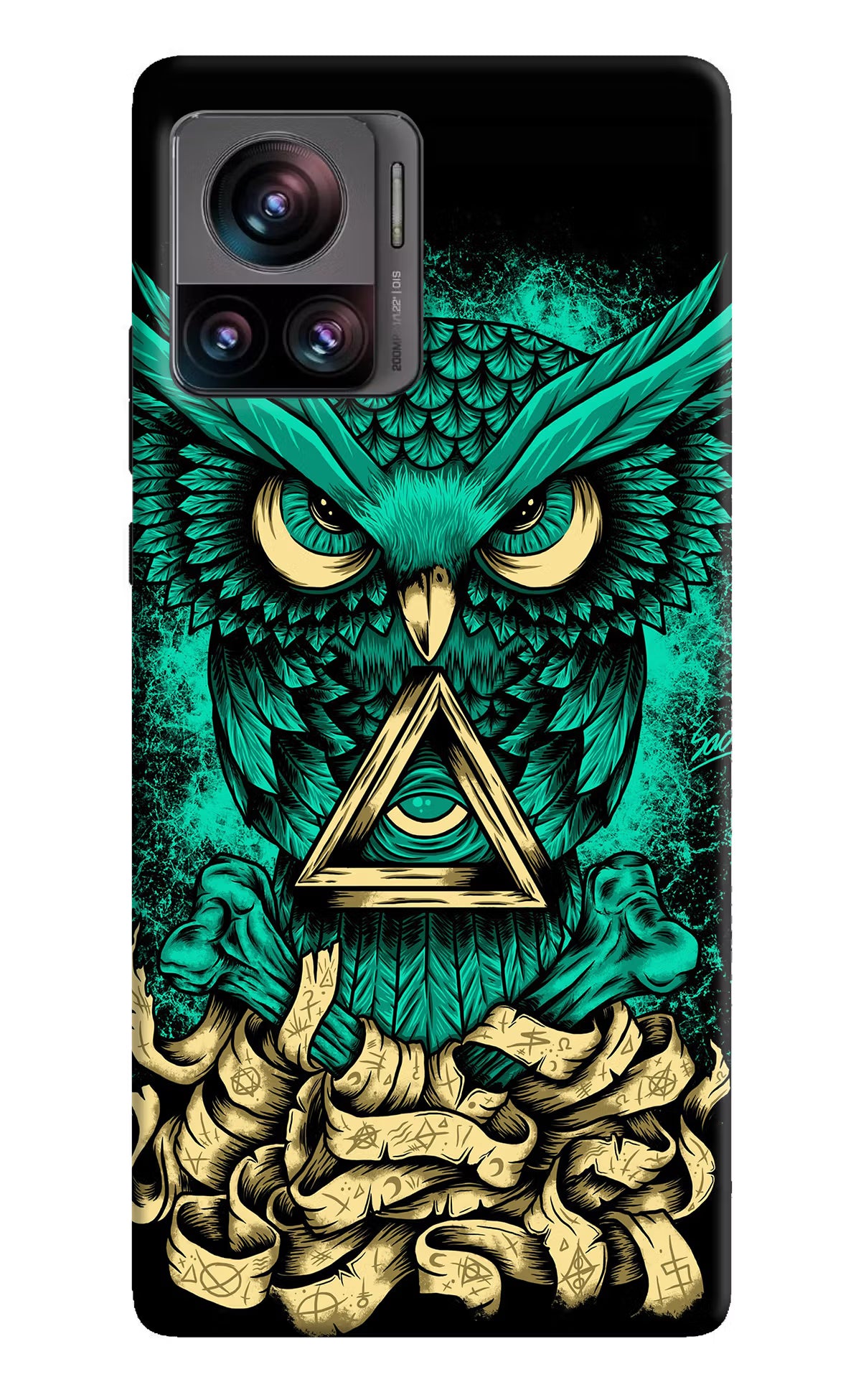 Green Owl Moto Edge 30 Ultra Hard Case Back Cover by Casekaro