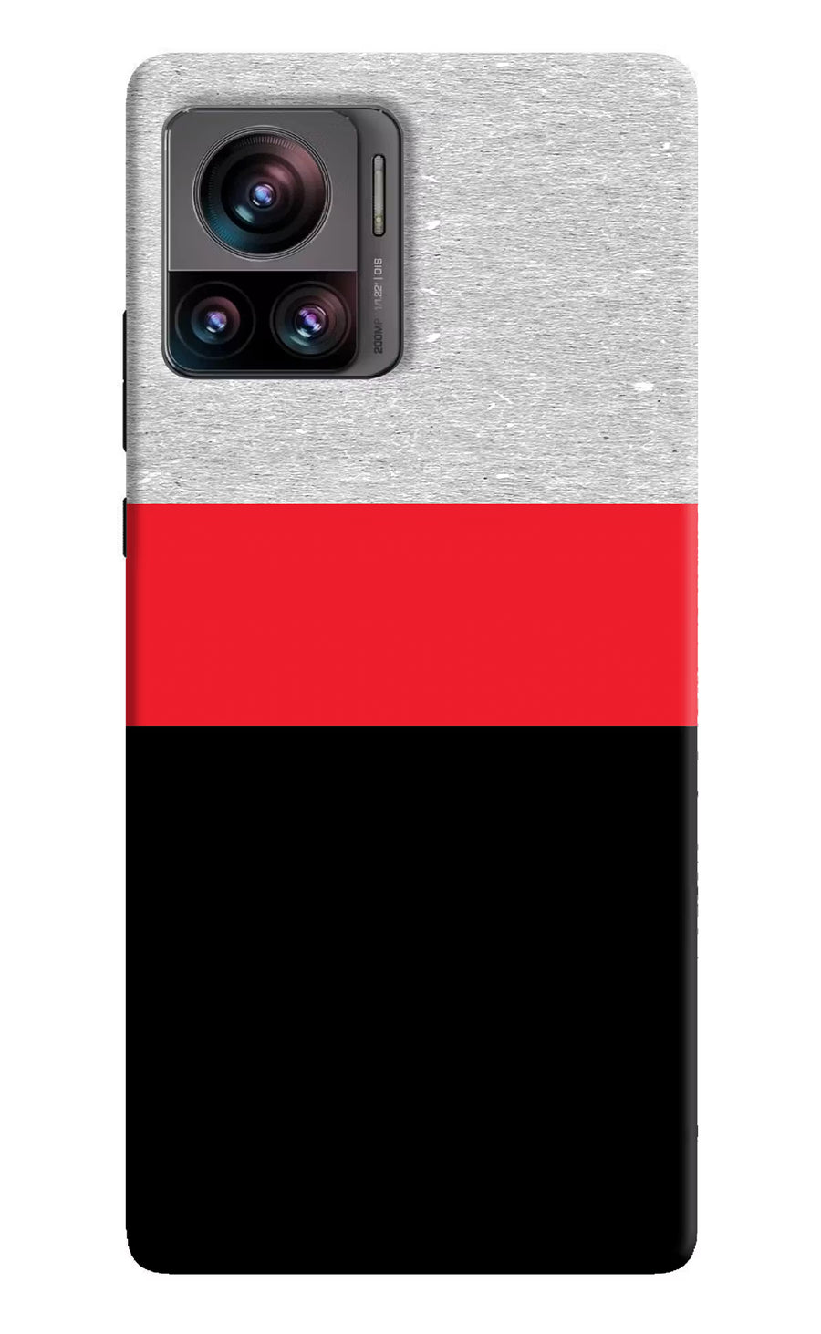 Tri Color Pattern Moto Edge 30 Ultra Back Cover, Hard case