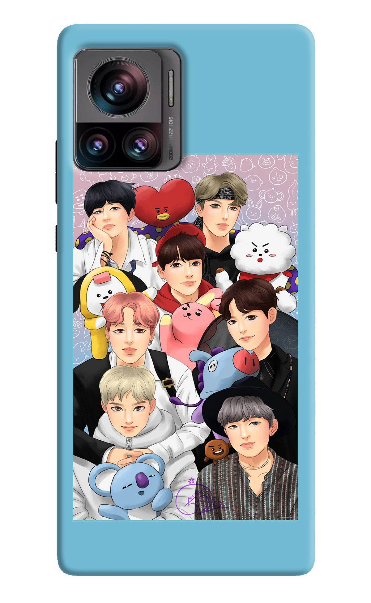 BTS with animals Moto Edge 30 Ultra Back Cover