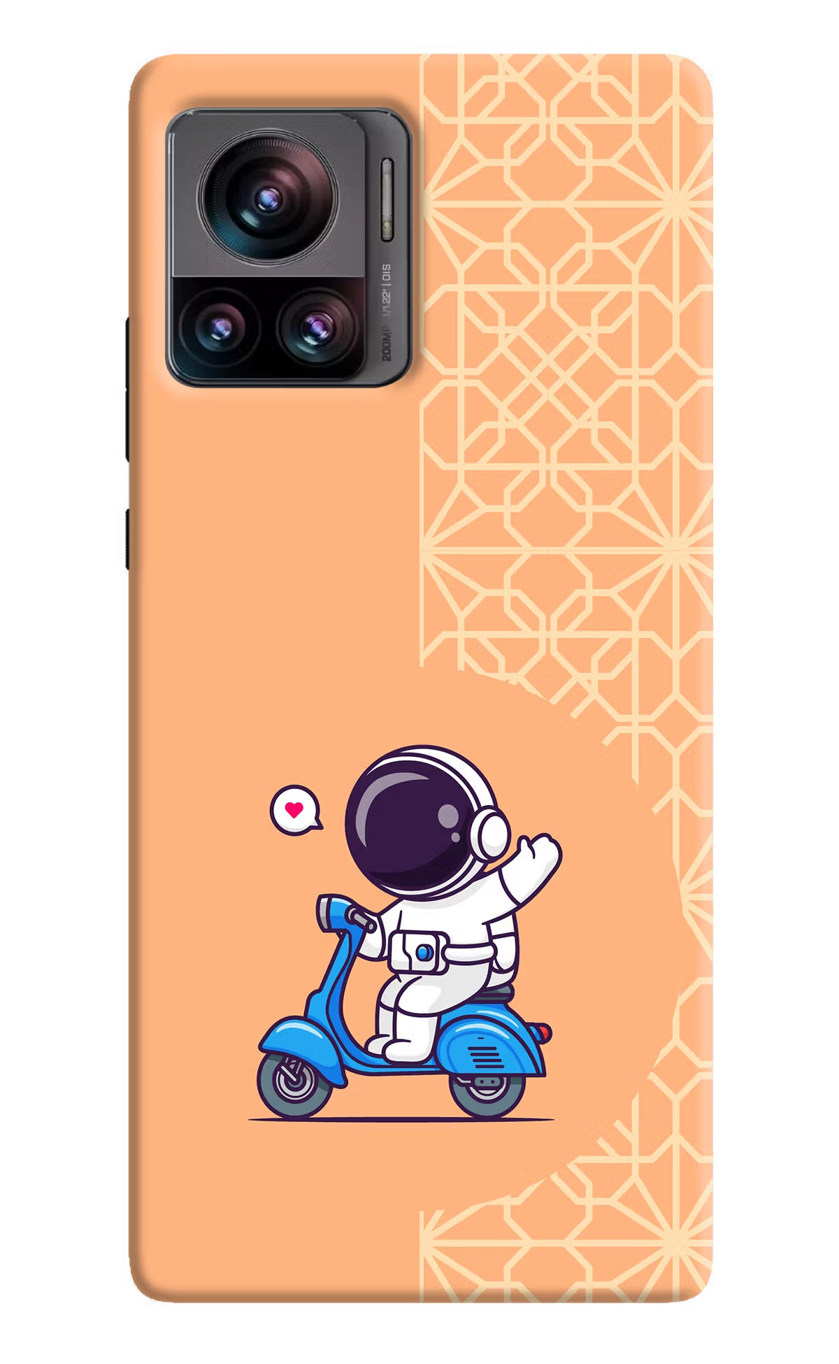 Cute Astronaut Riding Moto Edge 30 Ultra Hard Case Back Cover by Casekaro