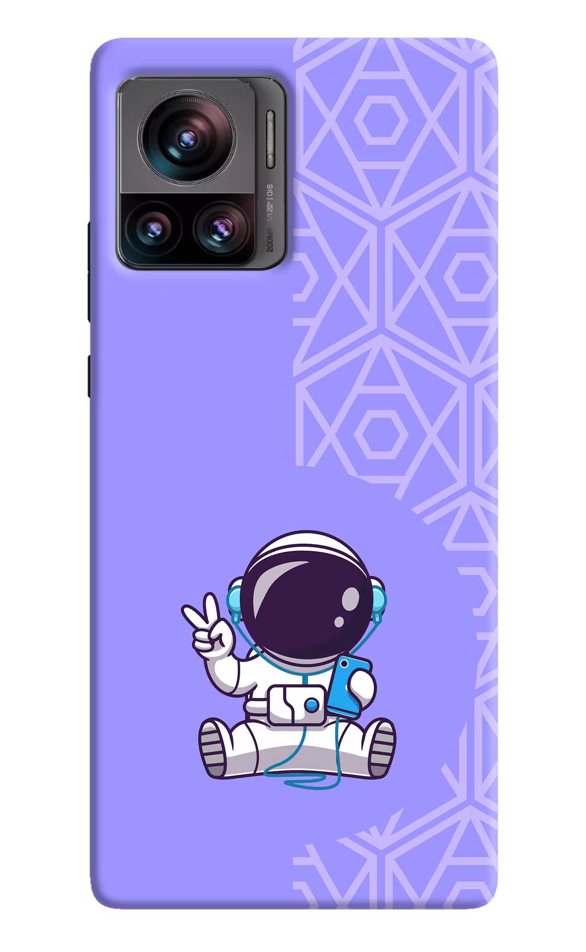 Cute Astronaut Chilling Moto Edge 30 Ultra Hard Case Back Cover by Casekaro