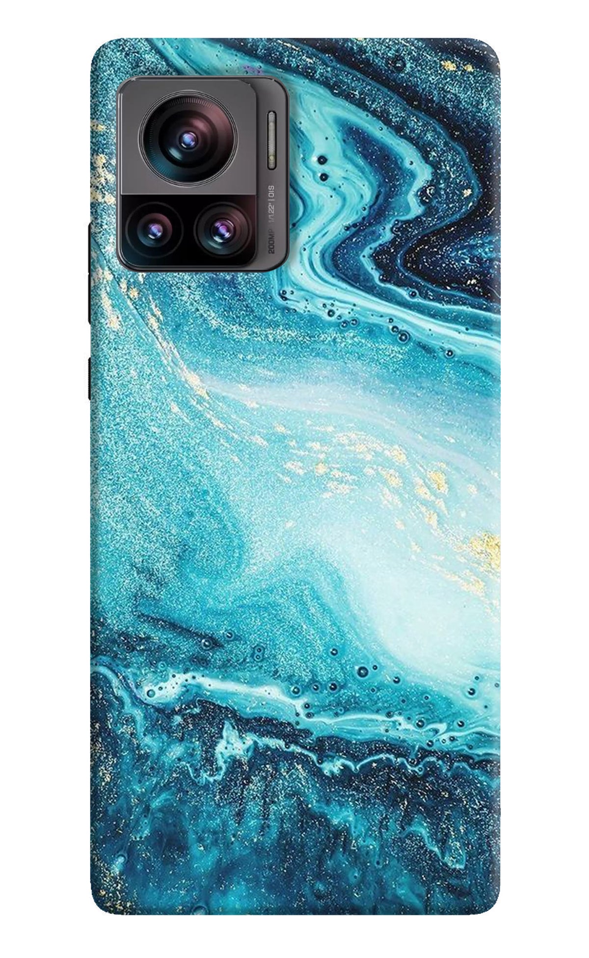 Blue Glitter Marble Moto Edge 30 Ultra Back Cover