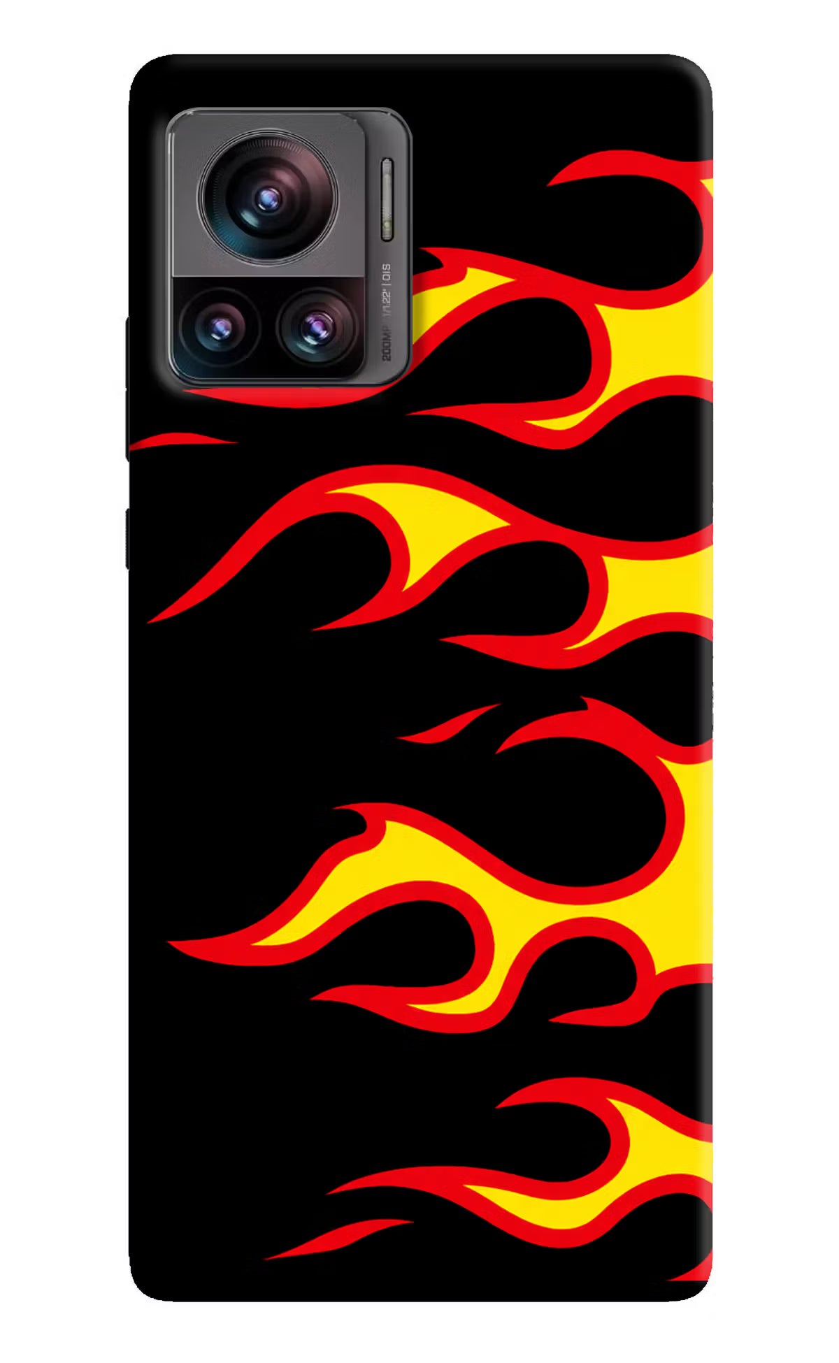 Side Sweep Flames Moto Edge 30 Ultra Hard Case Back Cover by Casekaro