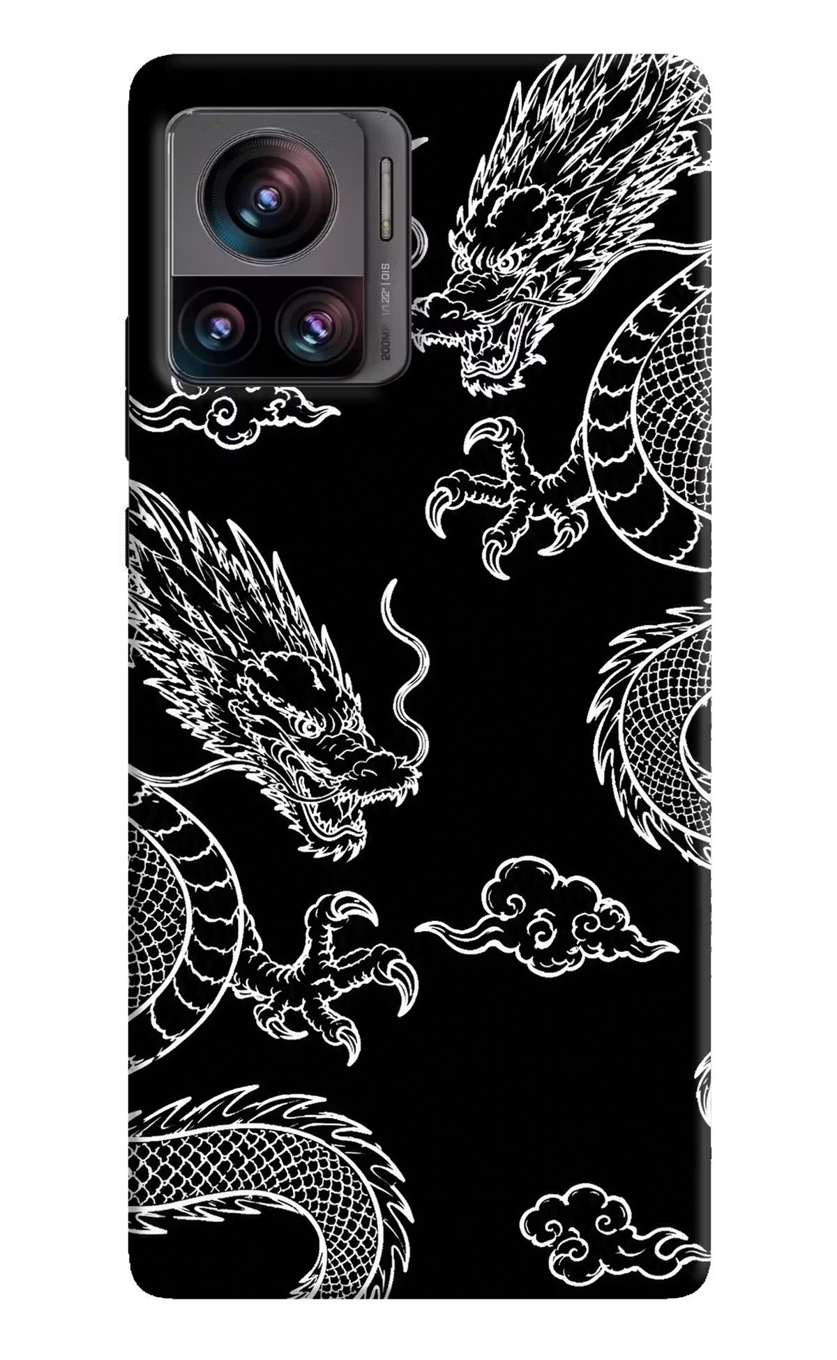Twin Dragons Moto Edge 30 Ultra Hard Case Back Cover by Casekaro