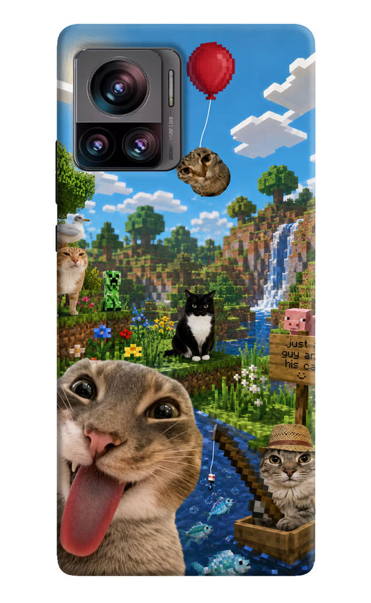 Minecraft Cat Chaos Moto Edge 30 Ultra Hard Case Back Cover by Casekaro