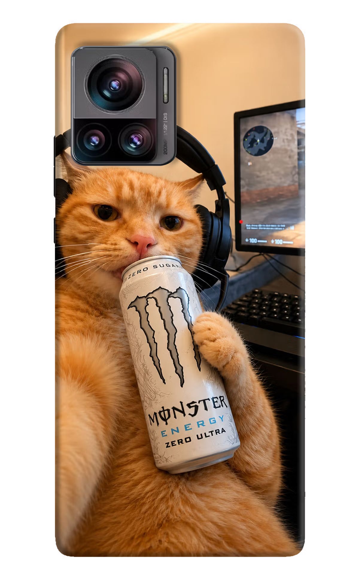 Gamer Cat Energy Moto Edge 30 Ultra Back Cover