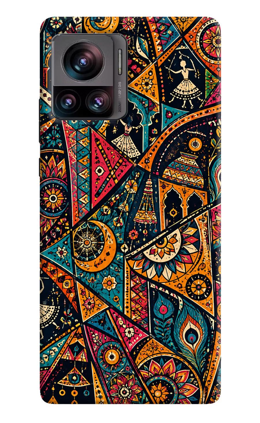 Folk Print Moto Edge 30 Ultra Back Cover, Hard case