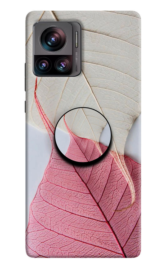 White Pink Leaf Moto Edge 30 Ultra Pop Case