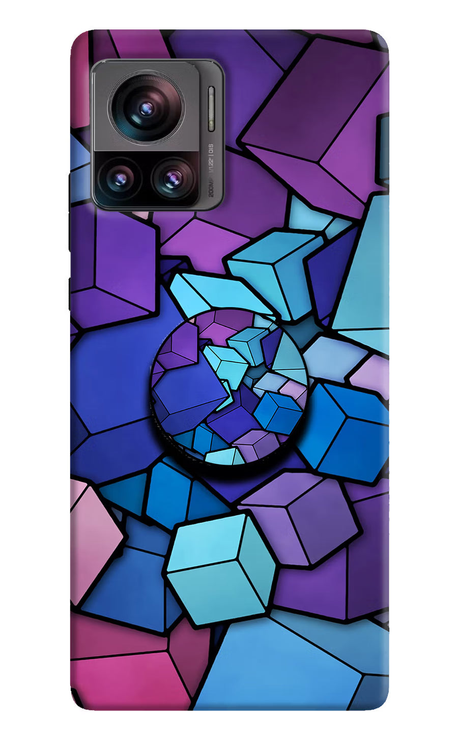 Cubic Abstract Moto Edge 30 Ultra Pop Case, Hard case