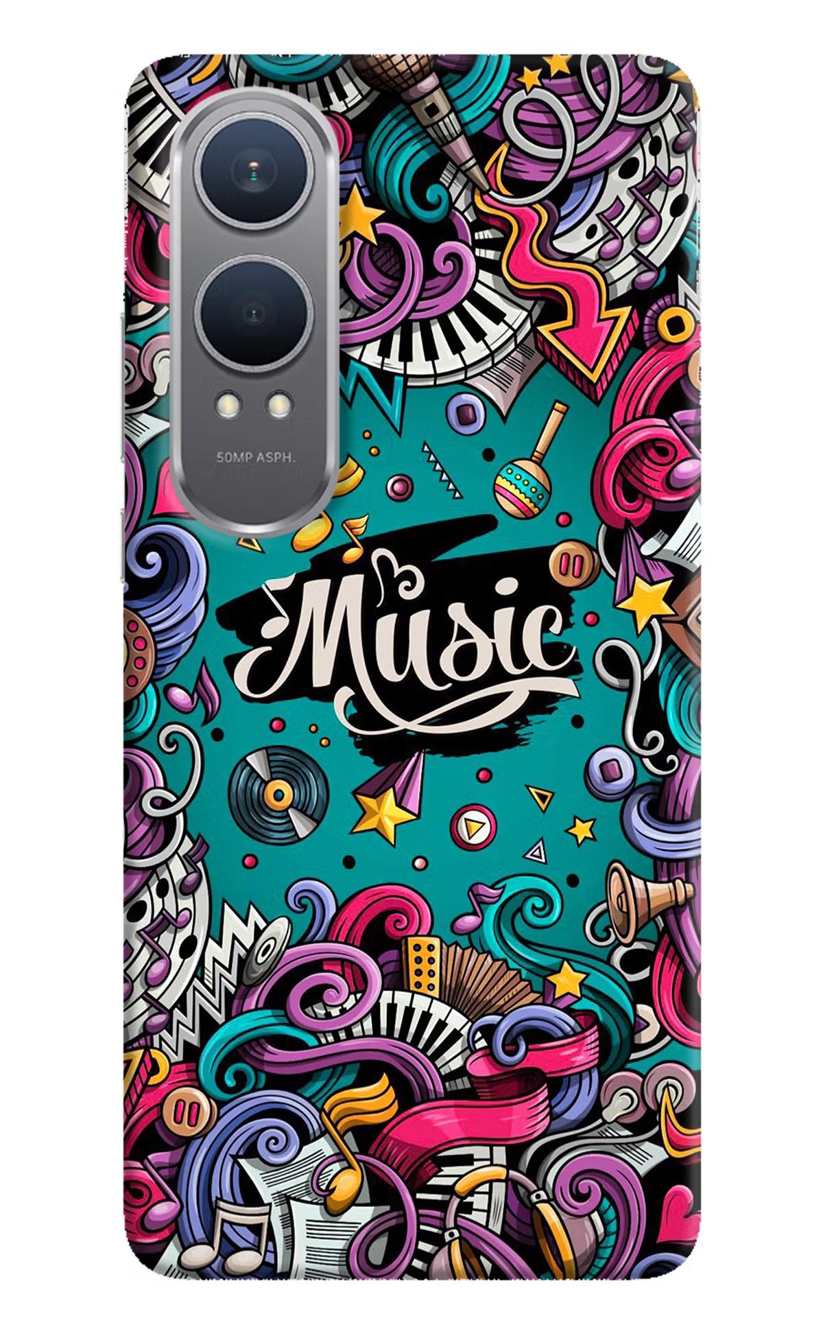 Music Graffiti OnePlus Nord CE4 Lite Hard Case Back Cover by Casekaro