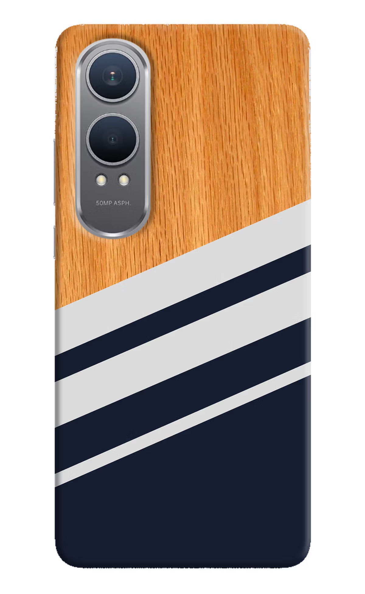 Blue and white wooden OnePlus Nord CE4 Lite Hard Case Back Cover by Casekaro