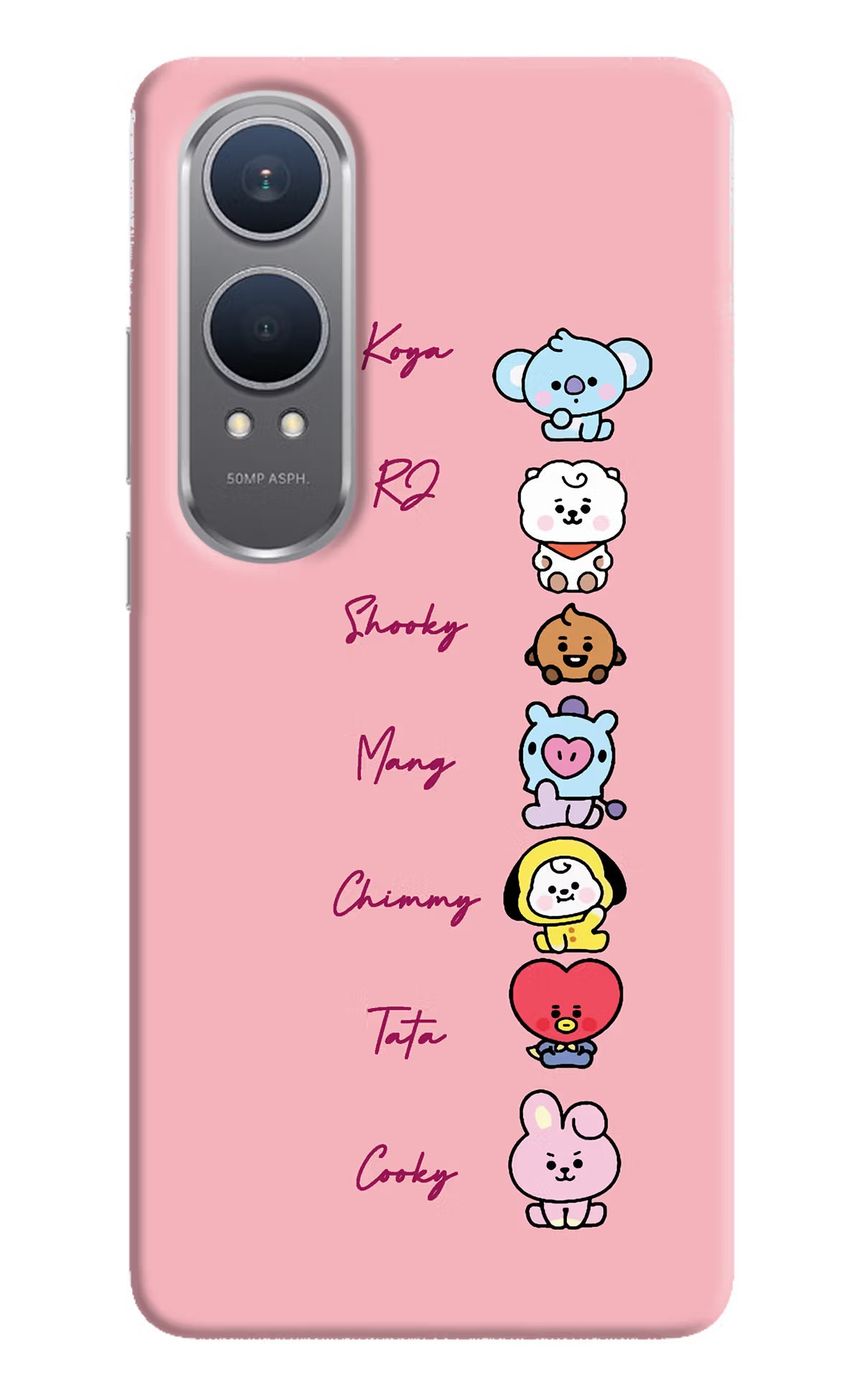 BTS names OnePlus Nord CE4 Lite Hard Case Back Cover by Casekaro