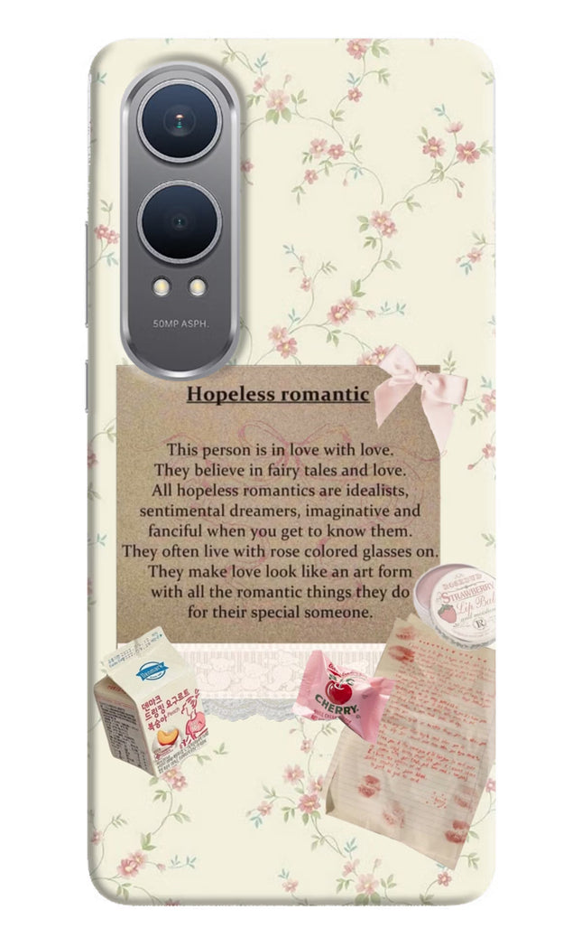 Hopeless Romantic OnePlus Nord CE4 Lite Hard Case Back Cover by Casekaro