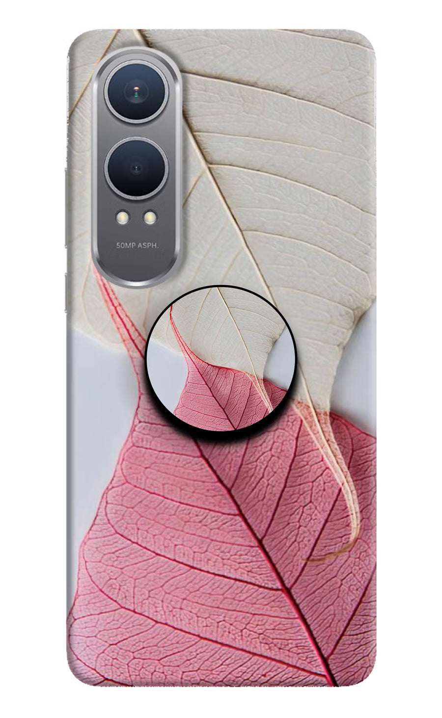 White Pink Leaf OnePlus Nord CE4 Lite Pop Case, Hard case