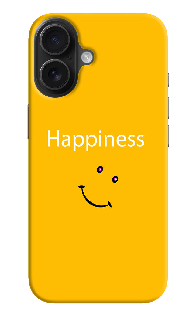 Happiness With Smiley iPhone 16 Hard Case Back Cover by Casekaro