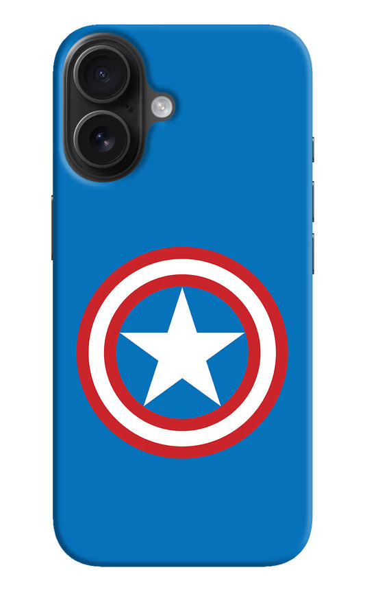 Captain America Logo iPhone 16 Hard Case Back Cover by Casekaro