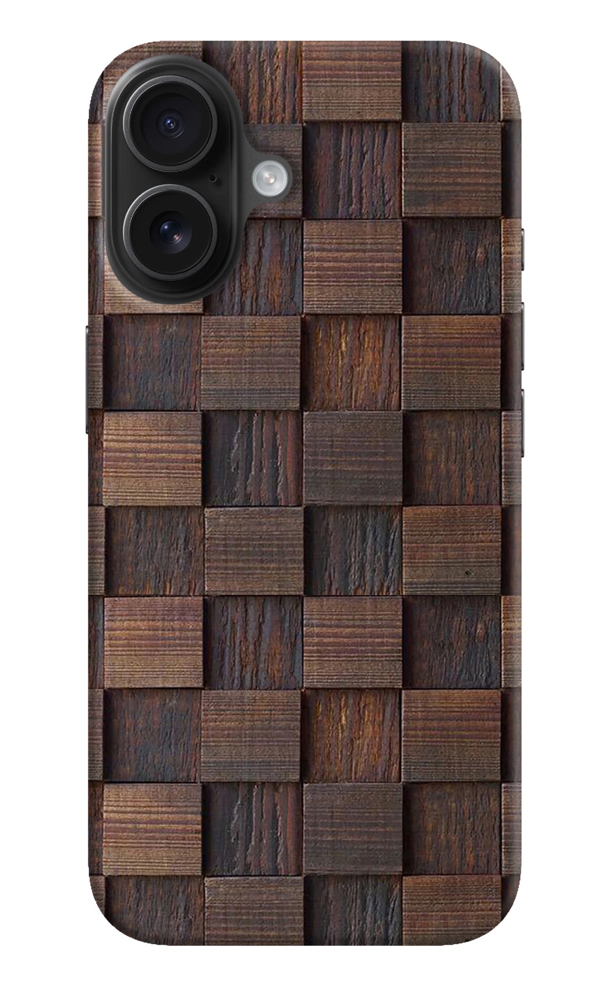 Wooden Cube Design iPhone 16 Back Cover