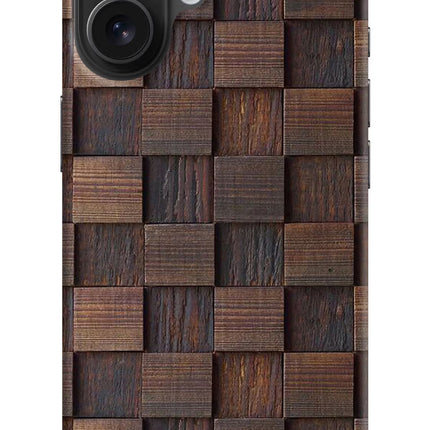 Wooden Cube Design iPhone 16 Hard Case Back Cover by Casekaro