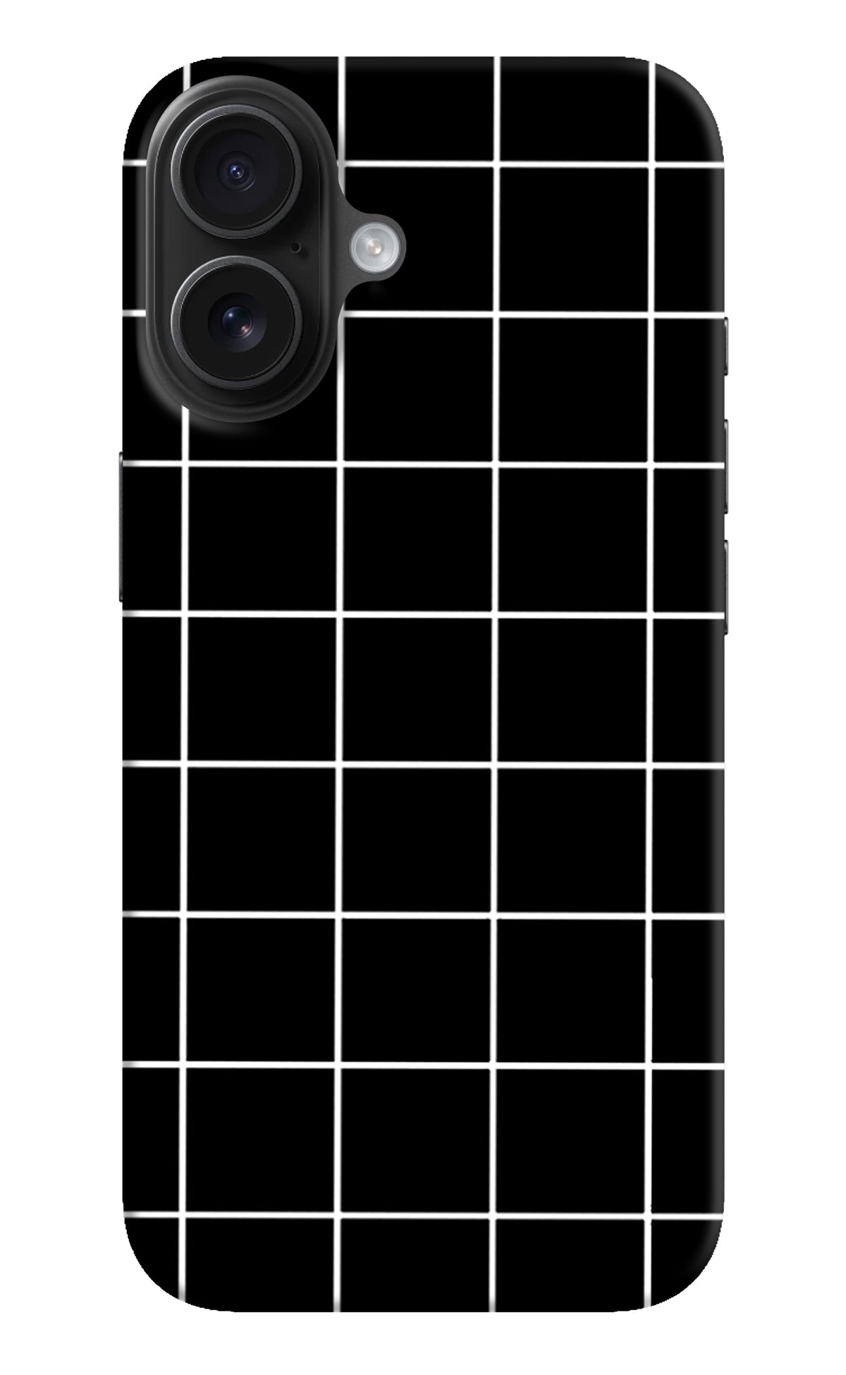 White Grid iPhone 16 Back Cover