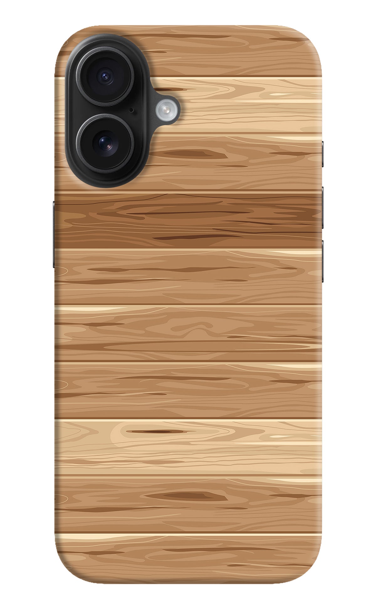 Wooden Vector iPhone 16 Back Cover