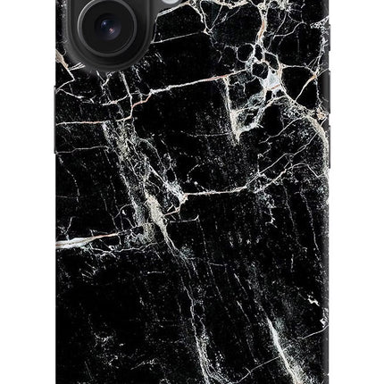 Black Marble Texture iPhone 16 Hard Case Back Cover by Casekaro