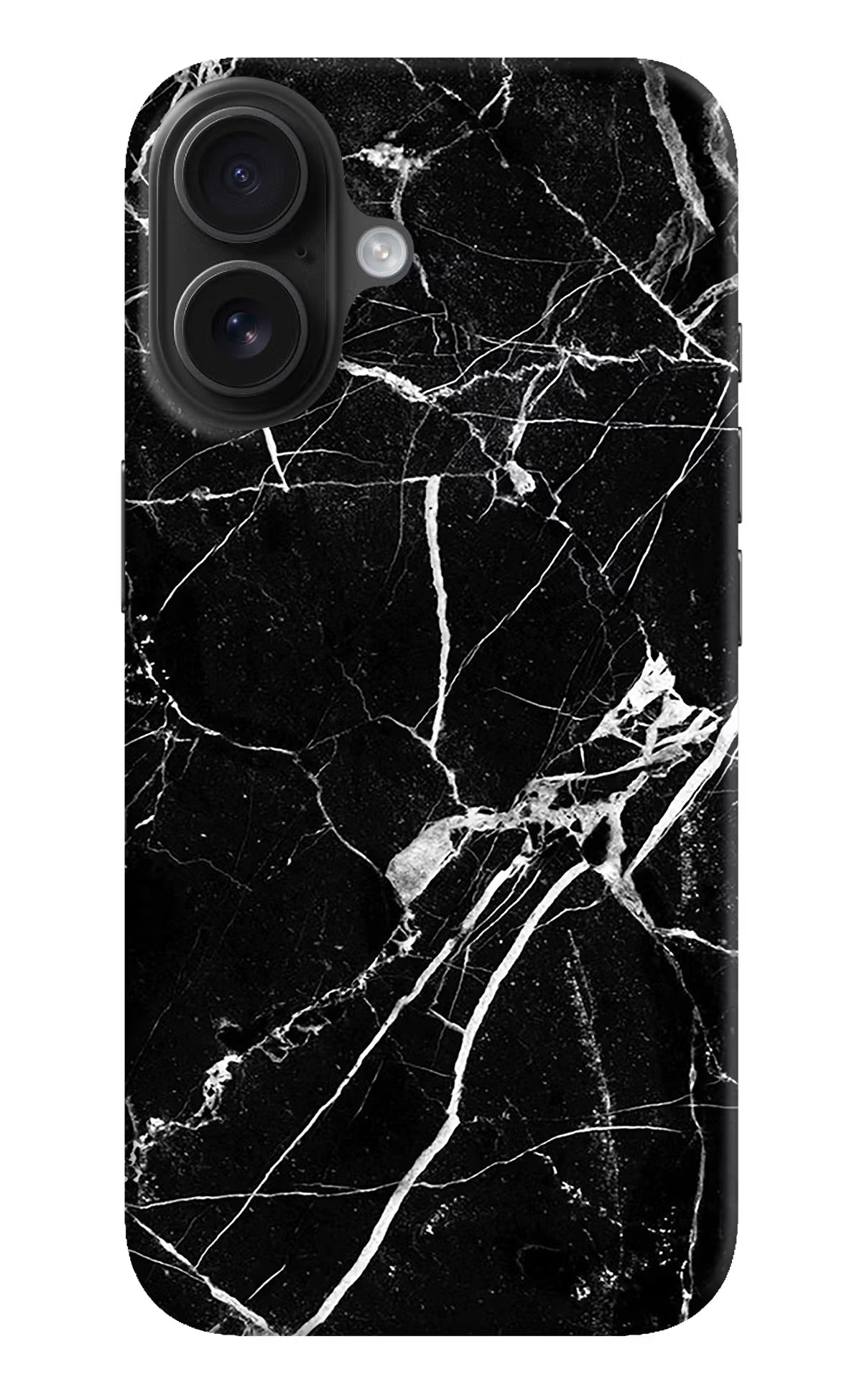 Black Marble Pattern iPhone 16 Hard Case Back Cover by Casekaro