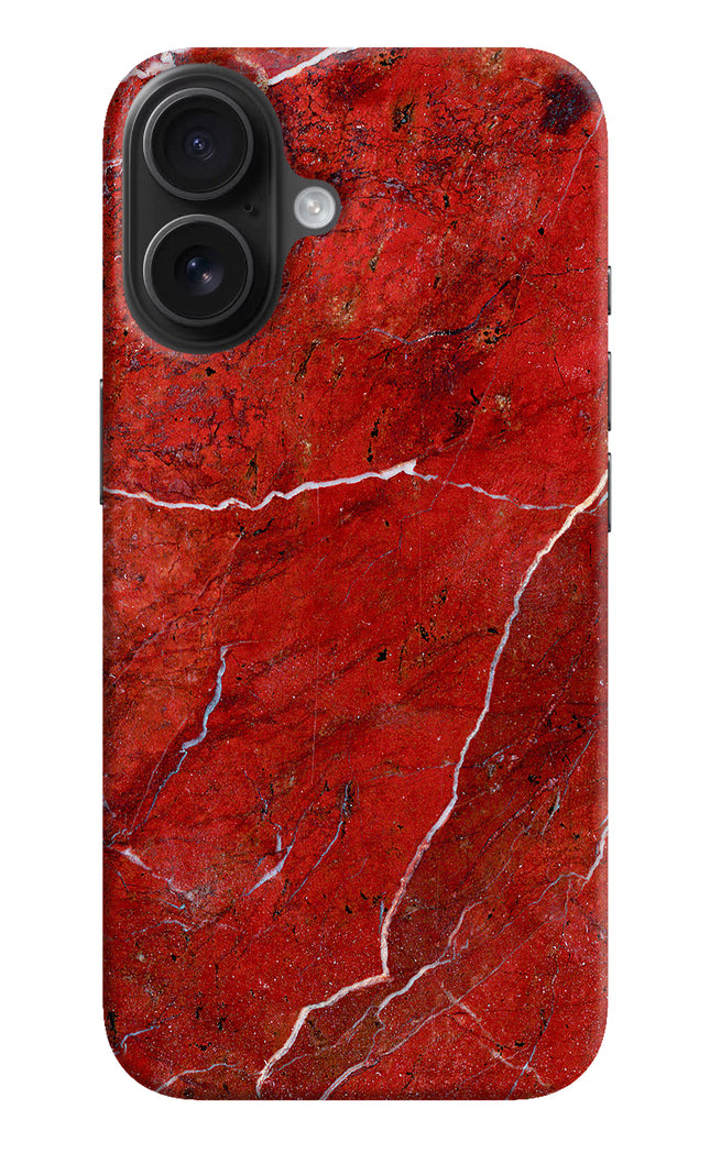 Red Marble Design iPhone 16 Hard Case Back Cover by Casekaro