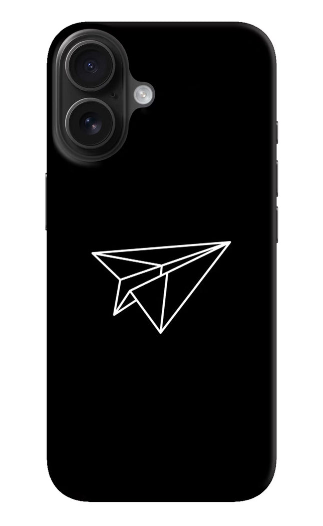 Paper Plane White iPhone 16 Hard Case Back Cover by Casekaro