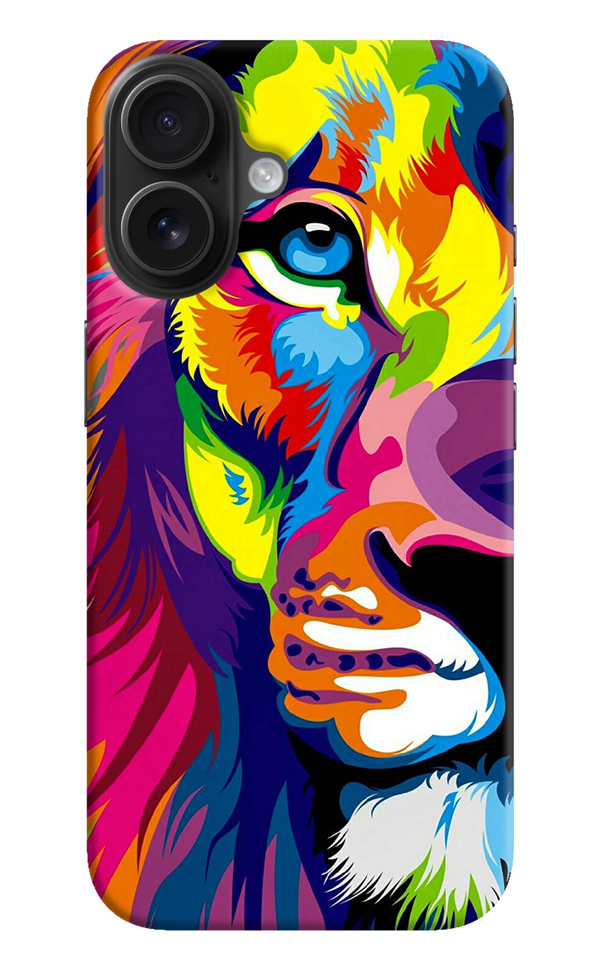 Lion Half Face iPhone 16 Back Cover