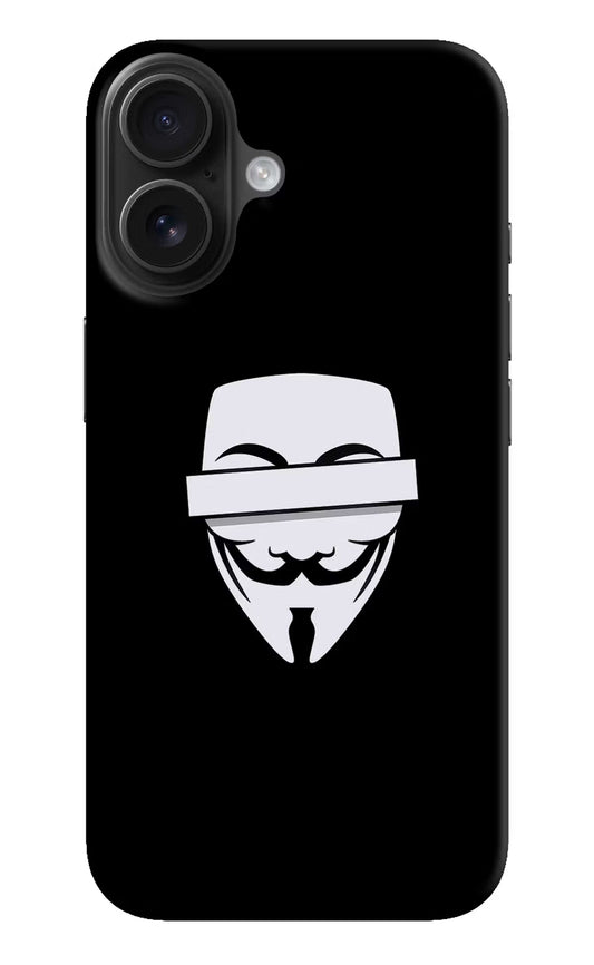 Anonymous Face iPhone 16 Hard Case Back Cover by Casekaro