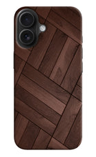 Wooden Texture Design iPhone 16 Hard Case Back Cover by Casekaro