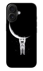 Moon Space iPhone 16 Hard Case Back Cover by Casekaro