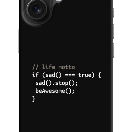 Life Motto Code iPhone 16 Hard Case Back Cover by Casekaro
